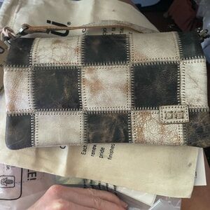 NWT Bed Stu Cadence  Black  Patchwork Clutch/crossbody